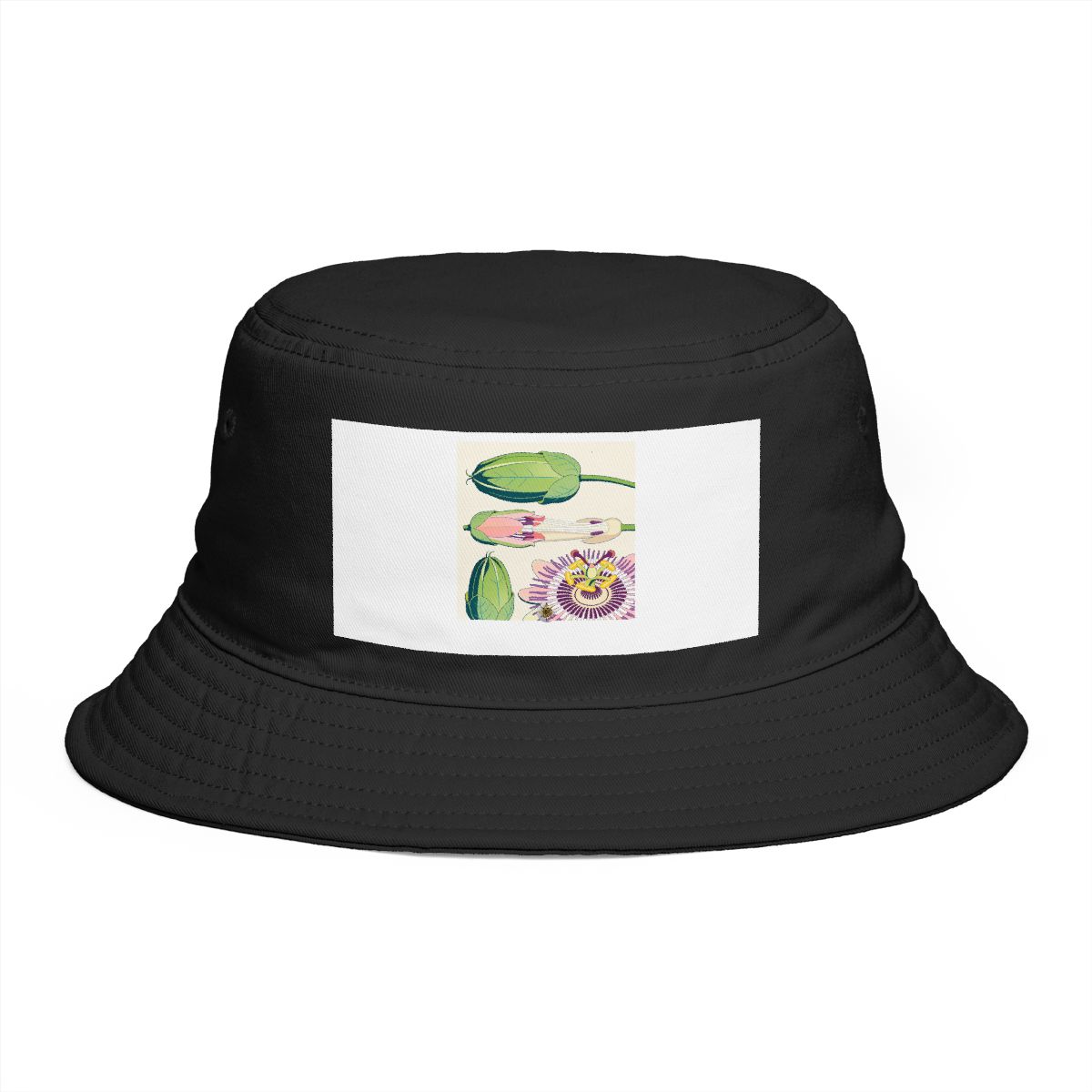 HD Passionflower arranged as three distinct growth stages Bucket Hat