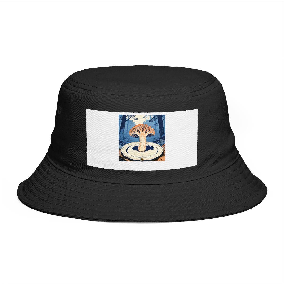 HD Coral fungus shown in a large cap-and-stem sectional study Bucket Hat