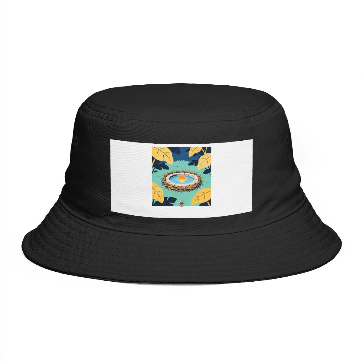 HD Nest-shaped stone terrace cradling a pool of reflected sunrise Bucket Hat