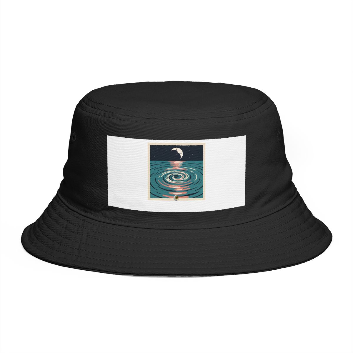 HD Spiral whirlpool reflecting a broken arc of moonlight Bucket Hat