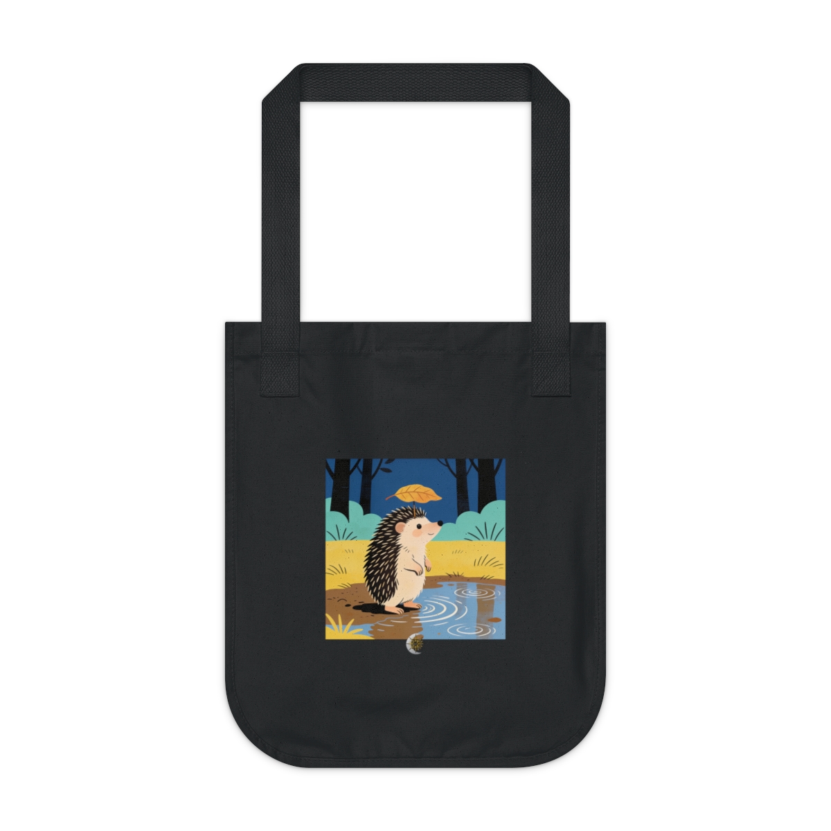 HD Hedgehog balancing a leaf as a tiny umbrella Organic Canvas Tote