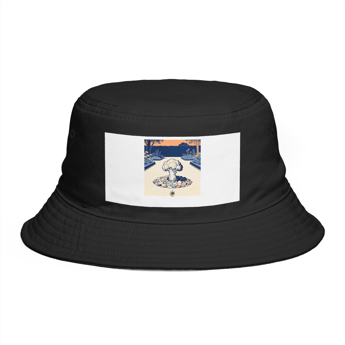 HD Cauliflower fungus rising from an island of smooth pebbles Bucket Hat