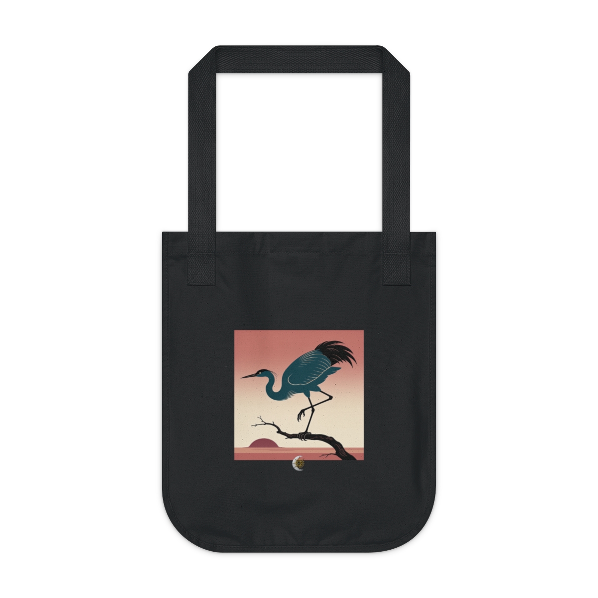 HD Twilight Heron Organic Canvas Tote