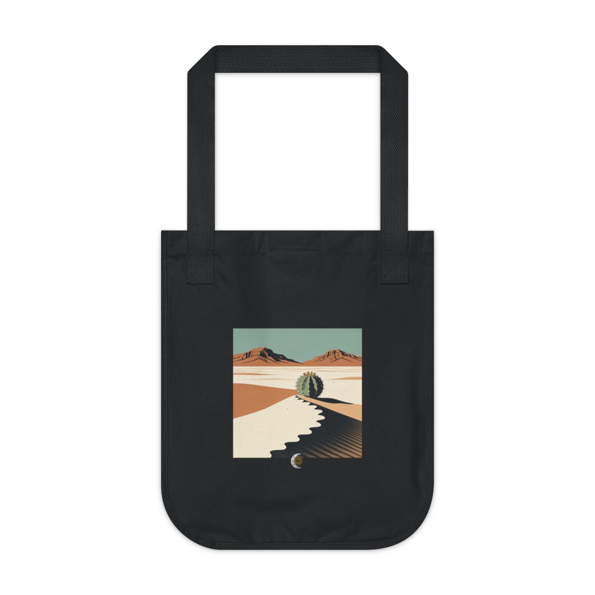 HD Round euphorbia rising behind a scalloped dune Organic Canvas Tote