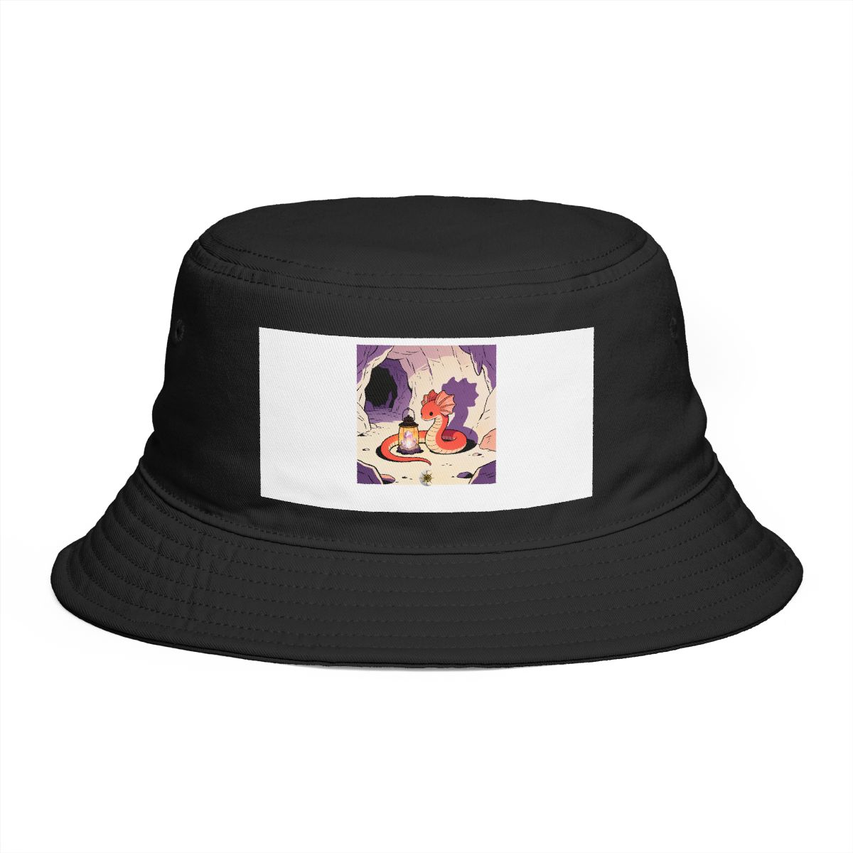HD Lantern creature with petal gills curled beside a glowing mineral Bucket Hat