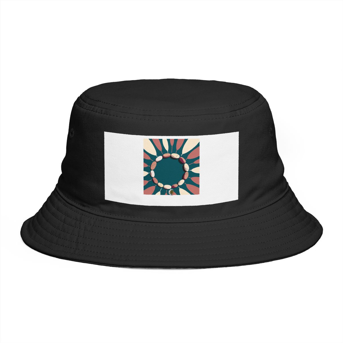 HD Pebble rings opening outward from an off-center quiet region Bucket Hat
