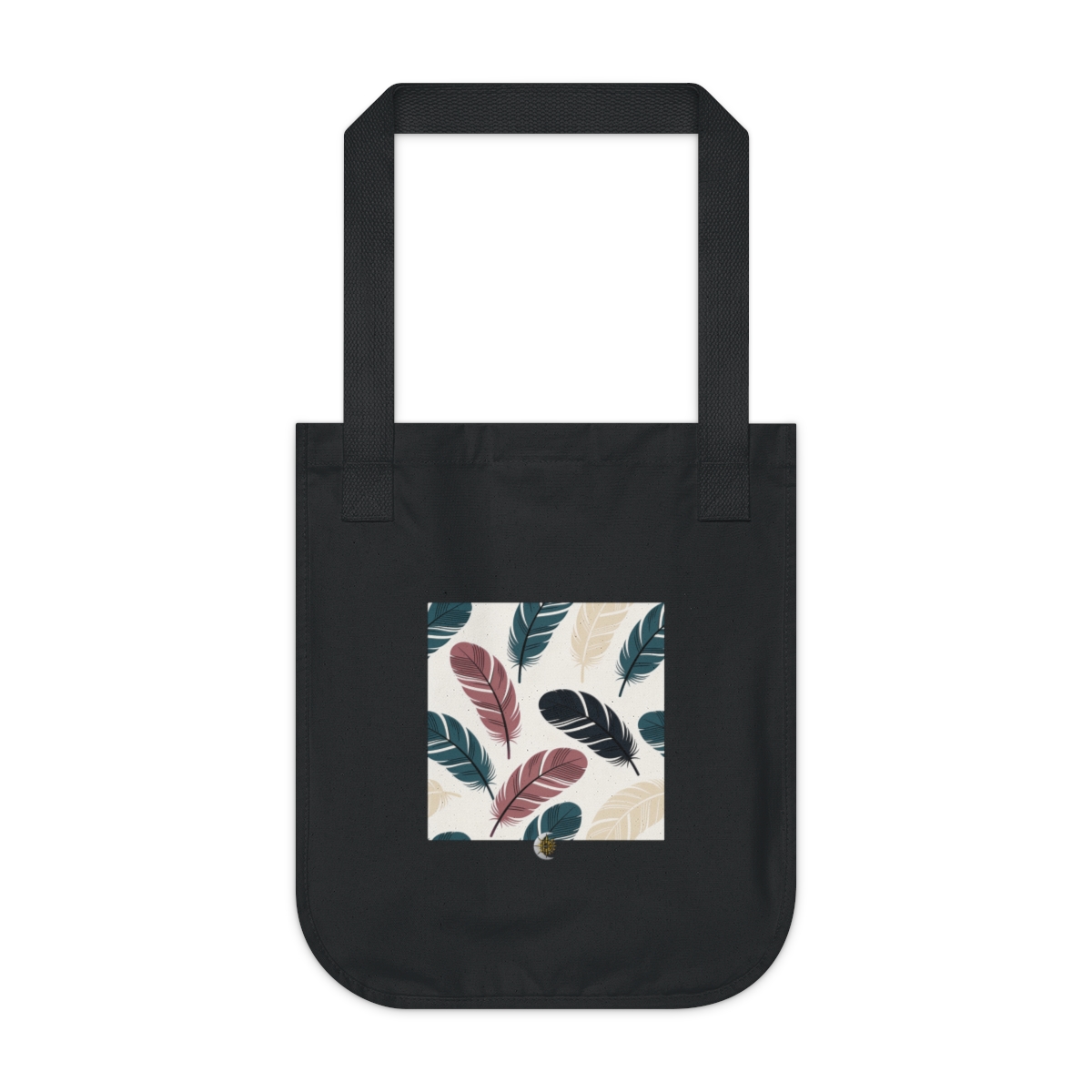 HD Feather-barb shapes forming a spacious staggered repeat Organic Canvas Tote