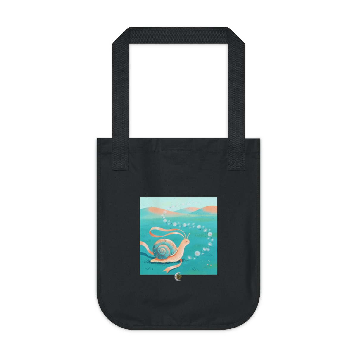 HD Shell creature with ribbon feelers following a looping trail of seed fluff Organic Canvas Tote