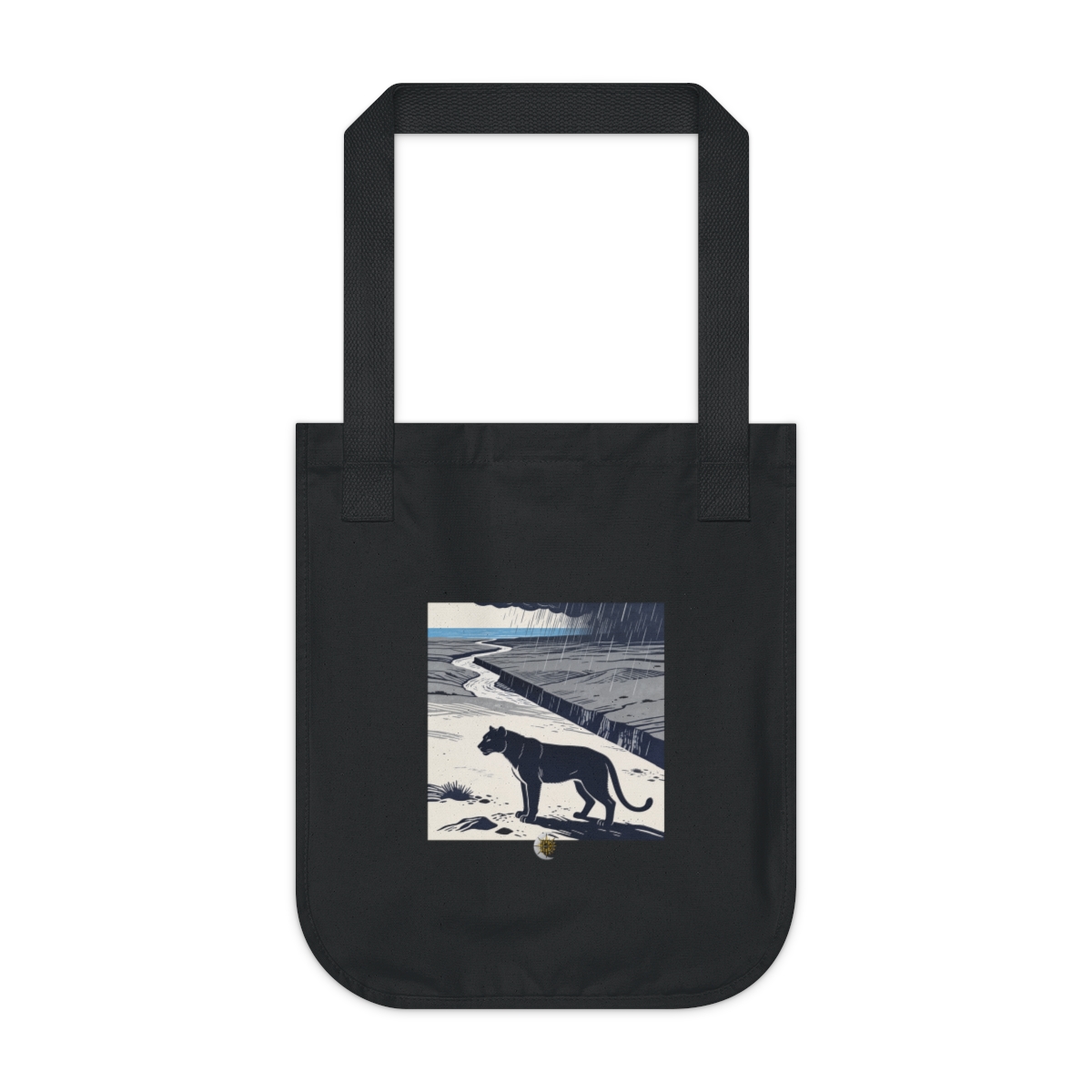 HD River-cut badland dividing the image along a steep diagonal Organic Canvas Tote
