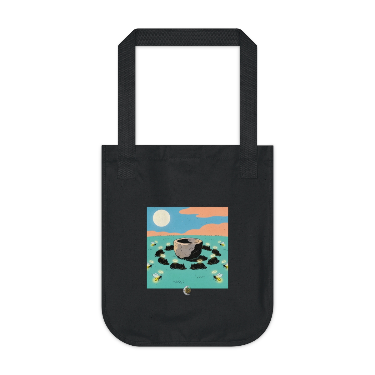 HD Moonhalo Cat Circle Organic Canvas Tote