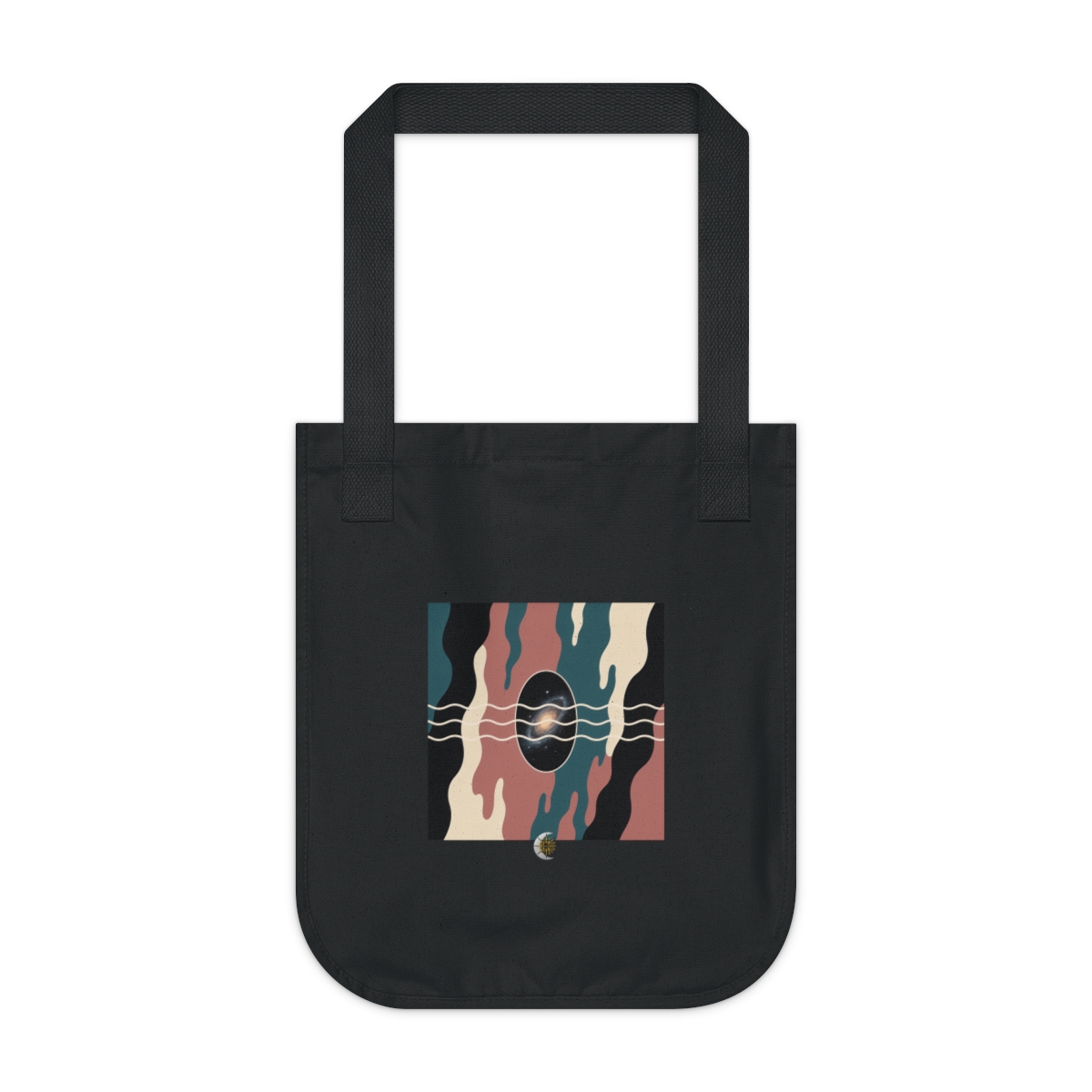 HD Oval nebula crossed by three parallel wave lines Organic Canvas Tote