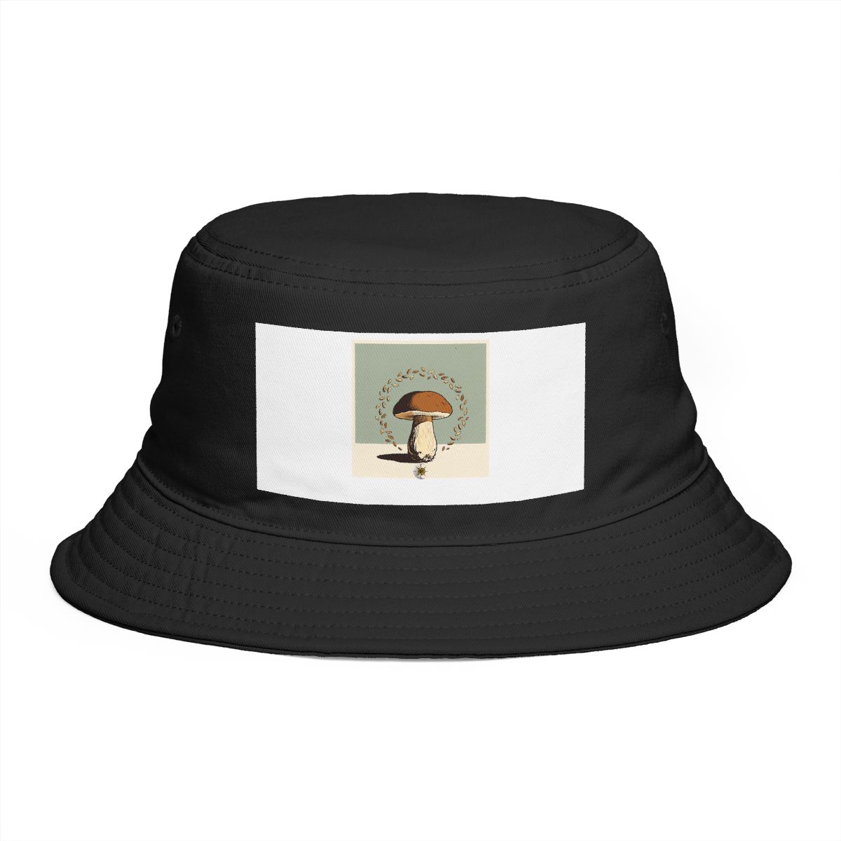 HD Woodland bolete surrounded by an arc of scattered seeds Bucket Hat