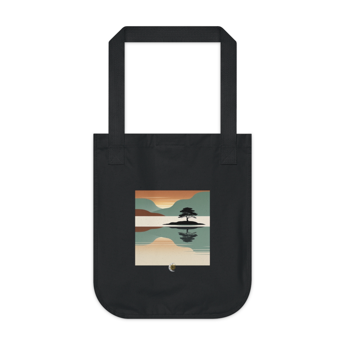 HD Quiet Lake Reflection Organic Canvas Tote