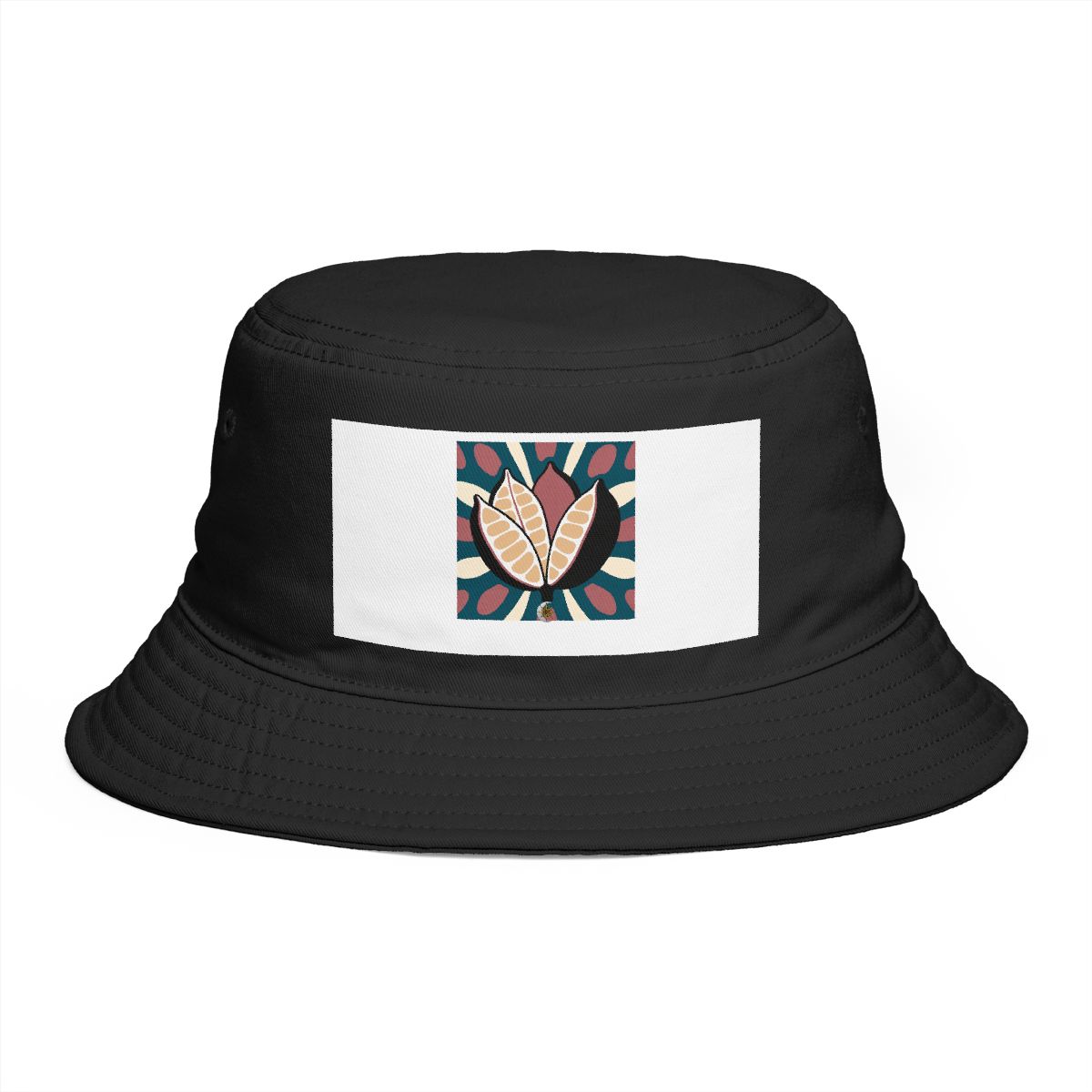 HD Seedpod cells opening outward from an off-center quiet region Bucket Hat