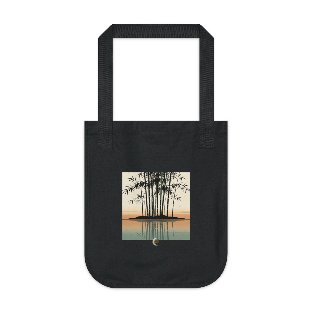 HD Bamboo grove reflected in a broad band of still water Organic Canvas Tote