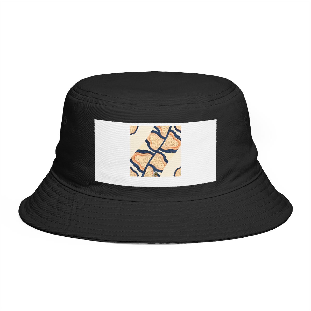 HD Wavy tree rings gathering into a broad diagonal band Bucket Hat
