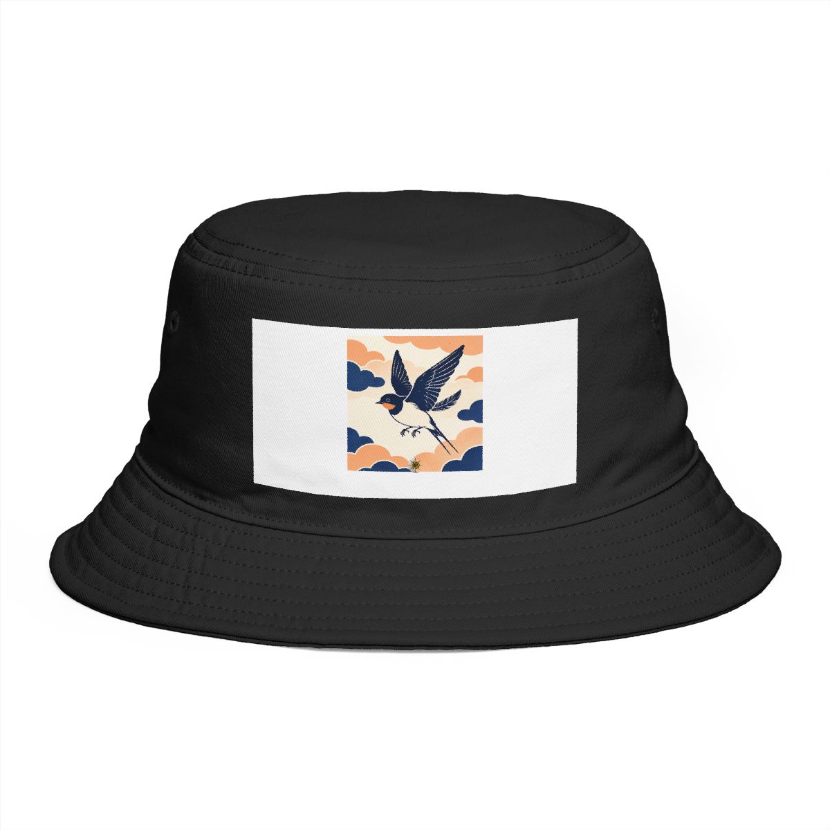 HD Swallow crossing the scene with one wing lifted Bucket Hat