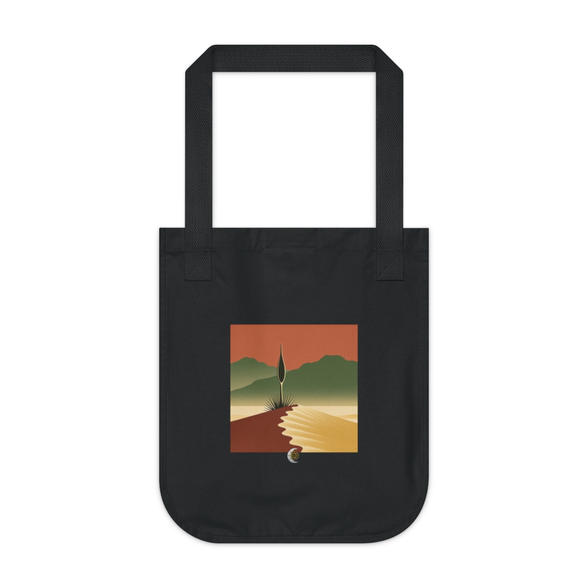 HD Desert spoon plant rising behind a scalloped dune Organic Canvas Tote