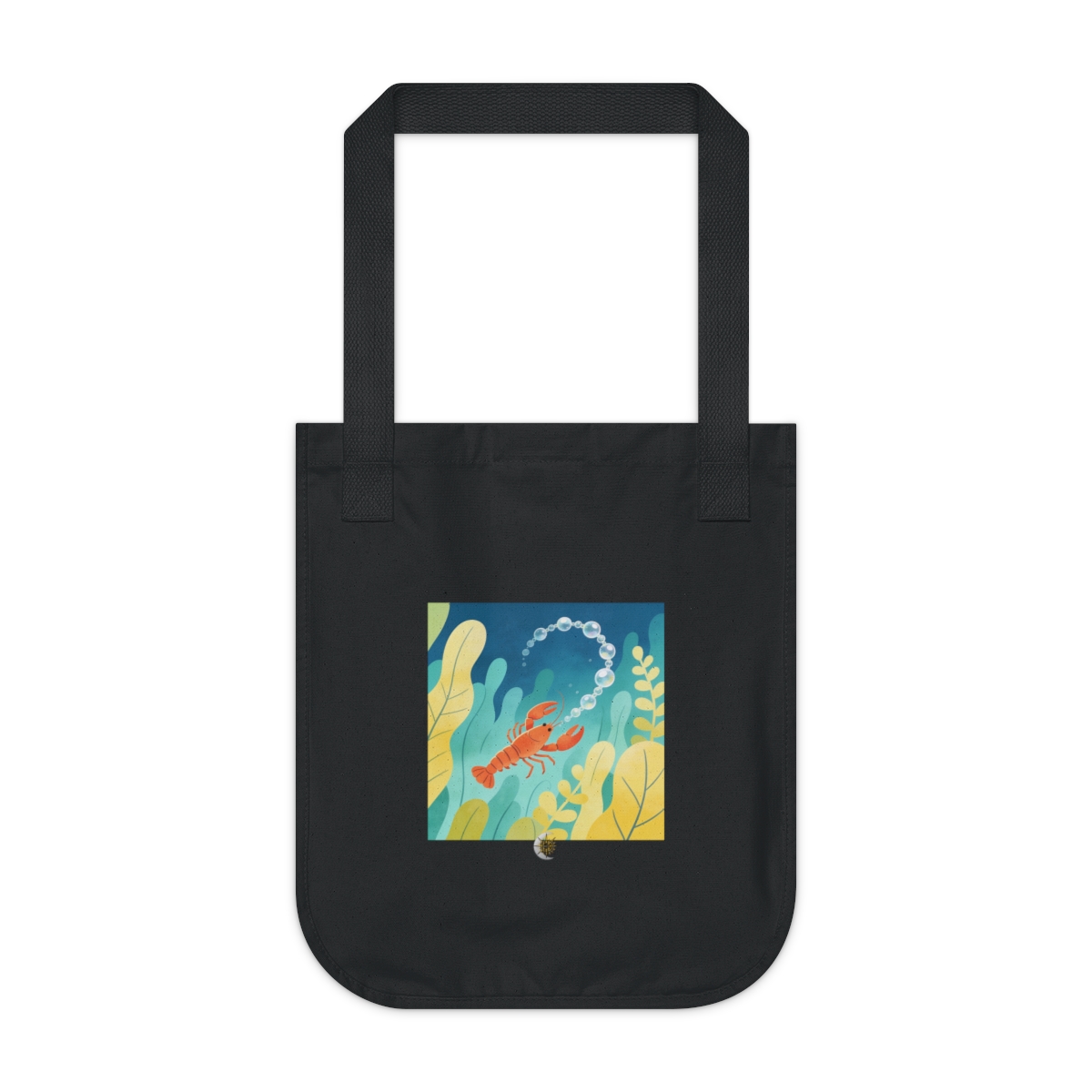 HD Small lobster chasing a looping chain of bubbles Organic Canvas Tote