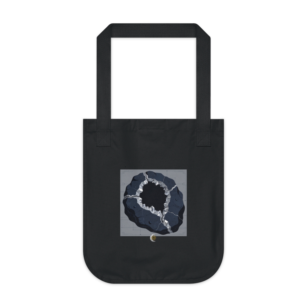HD Quartz vein in basalt flowing around one large central void Organic Canvas Tote