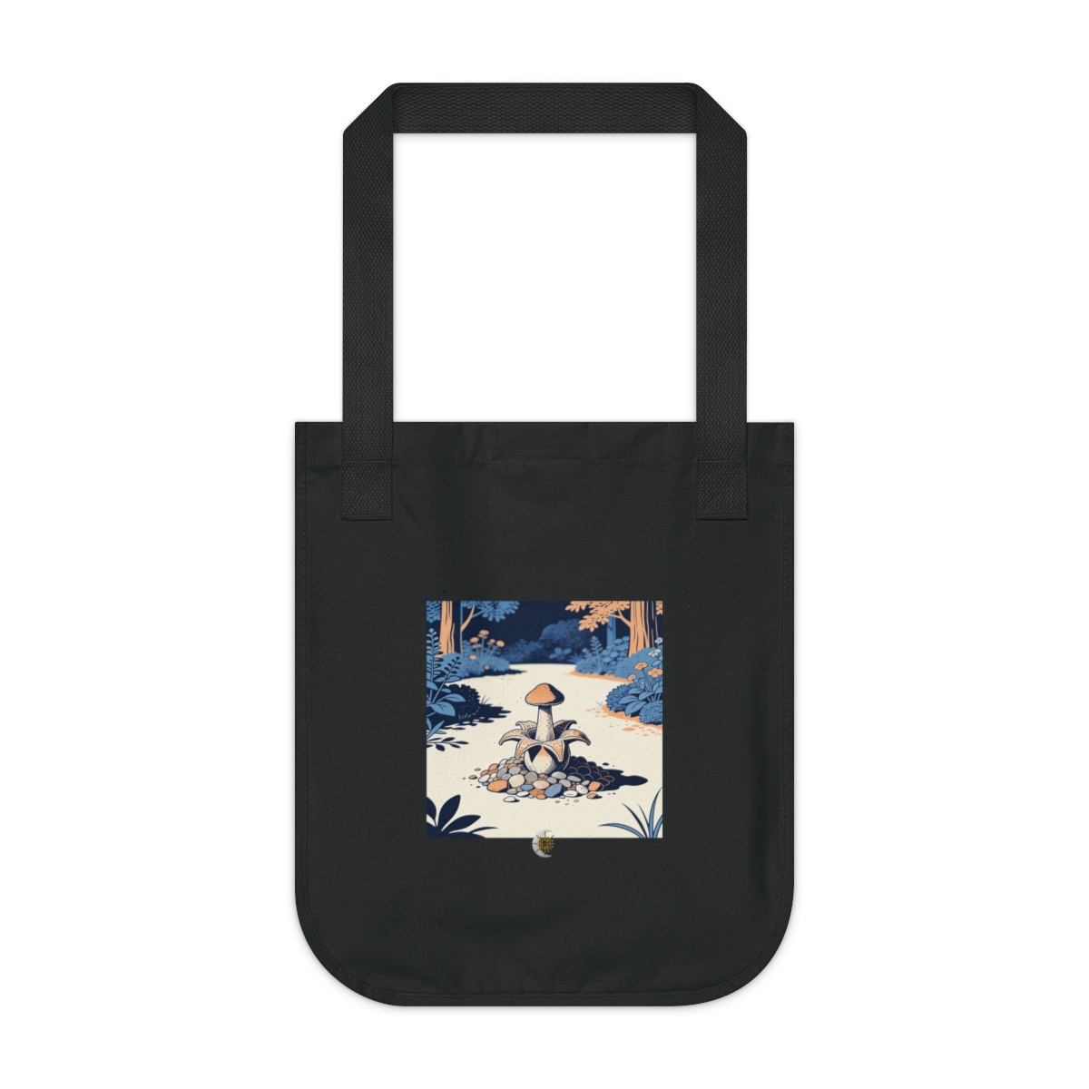 HD Earthstar fungus rising from an island of smooth pebbles Organic Canvas Tote