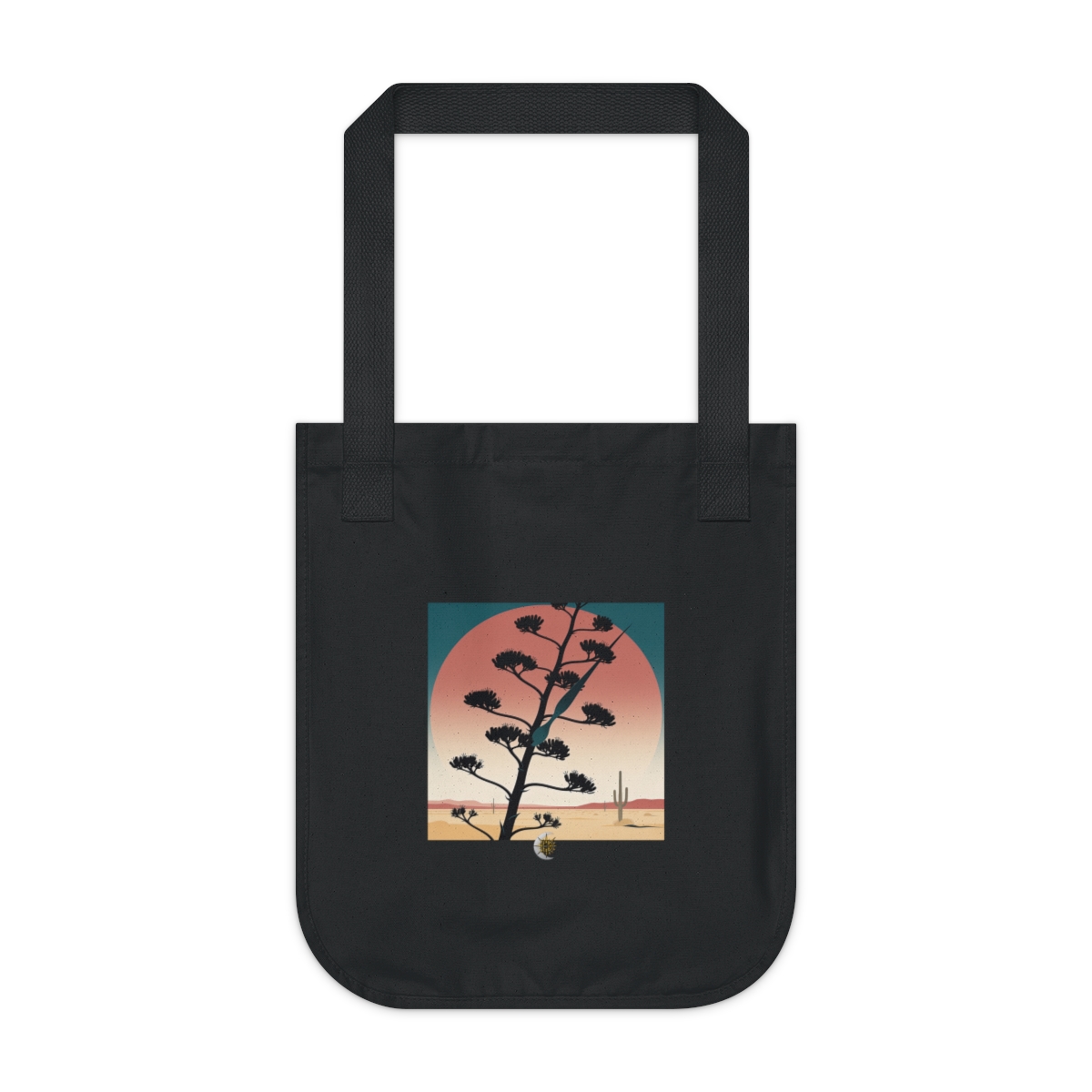HD Desert spoon plant crossing a large semicircle of dusk sky Organic Canvas Tote