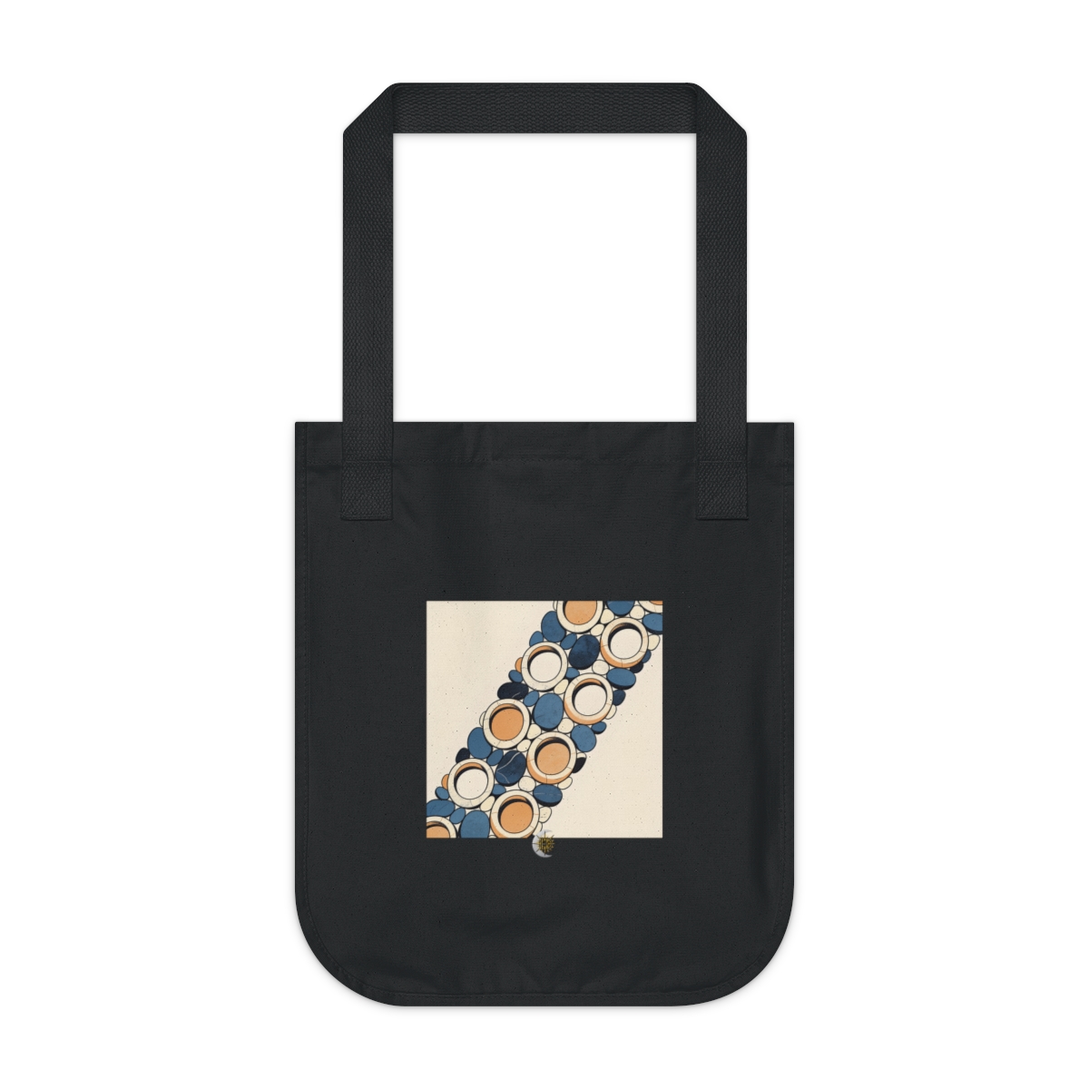 HD Pebble rings gathering into a broad diagonal band Organic Canvas Tote