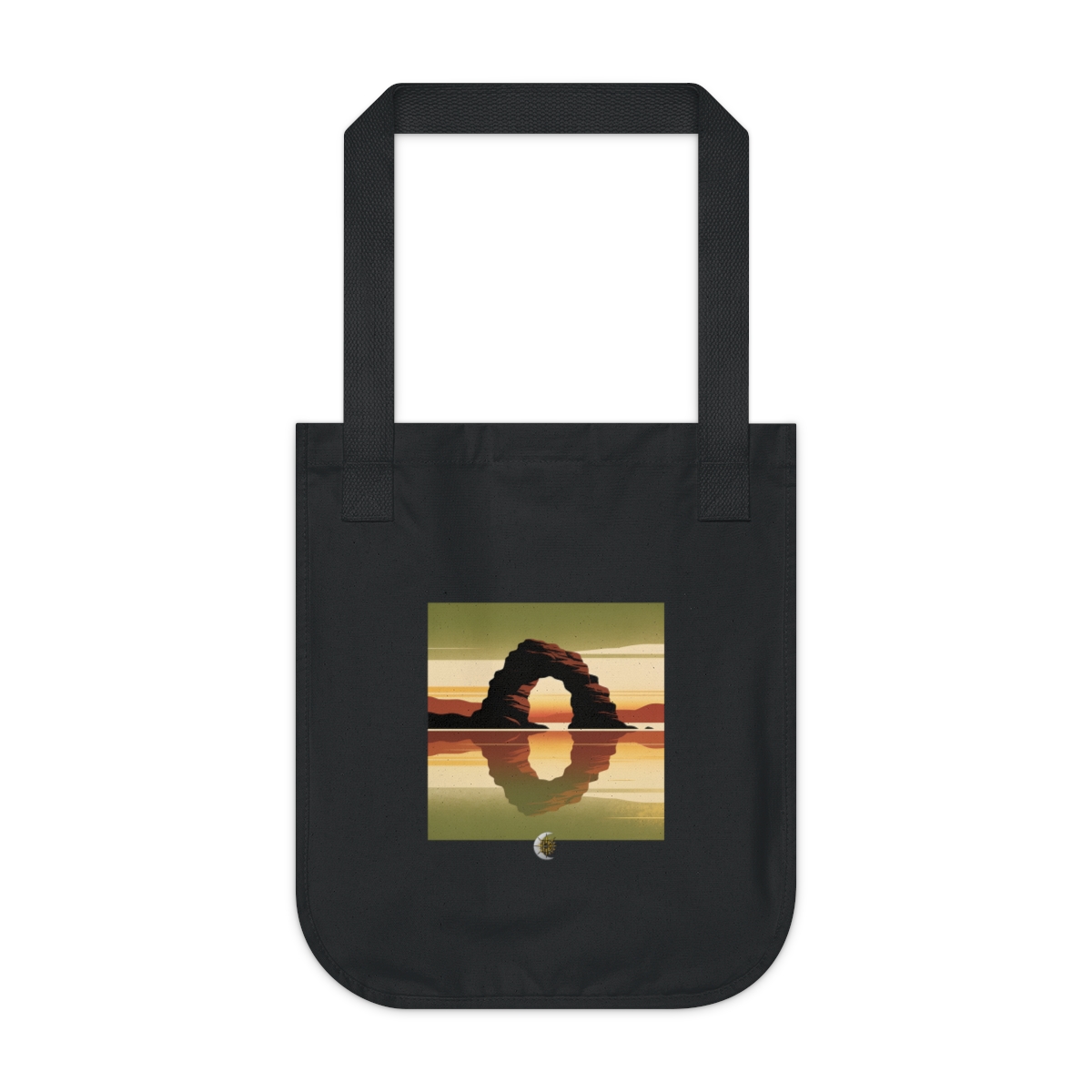 HD Small rocky arch reflected in a broad band of still water Organic Canvas Tote