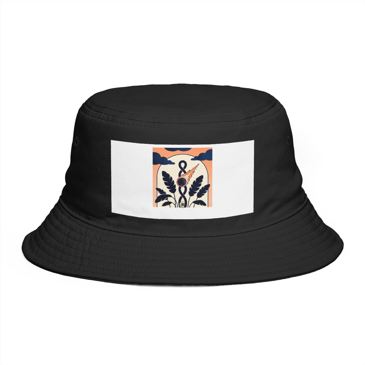 HD Meteor through a cloud arch interlocking with broad plant silhouettes Bucket Hat