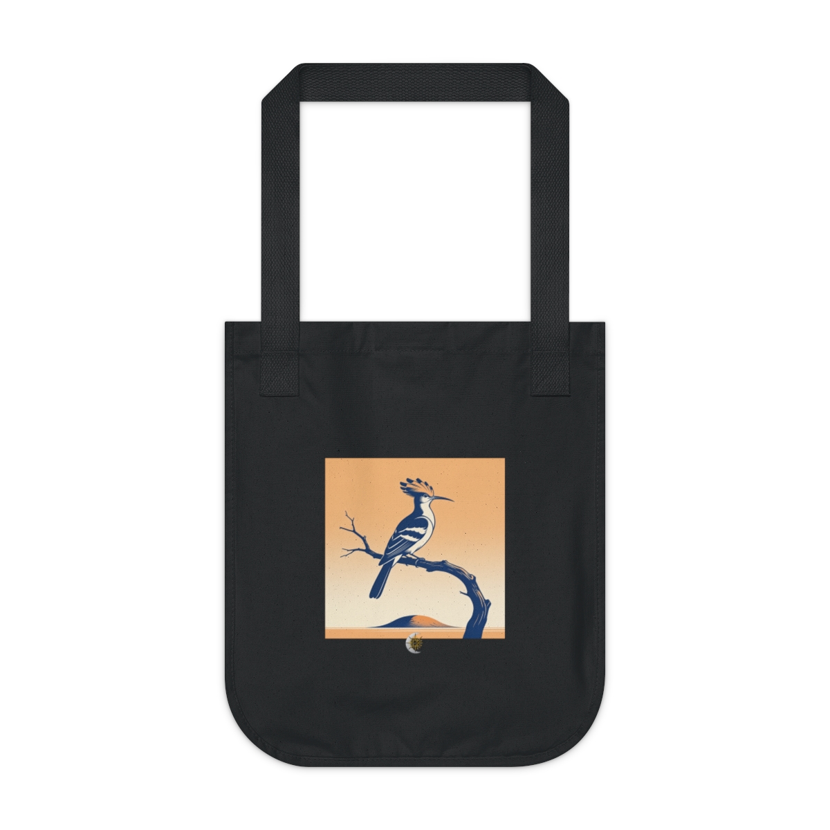 HD Hoopoe balancing on a curved bare branch Organic Canvas Tote