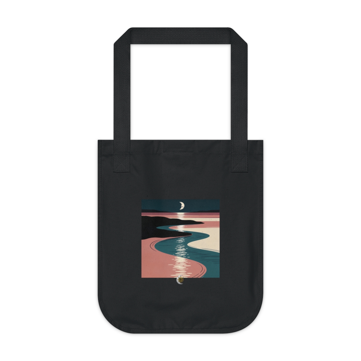 HD Shallow delta reflecting a broken arc of moonlight Organic Canvas Tote