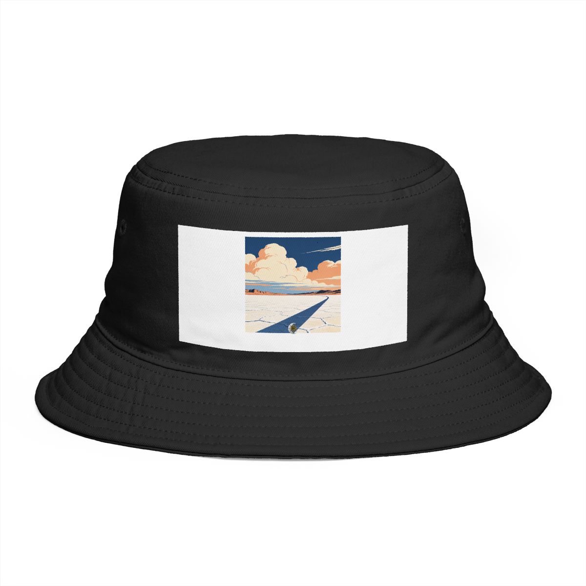 HD Salt flat crossed by a gentle diagonal breeze Bucket Hat