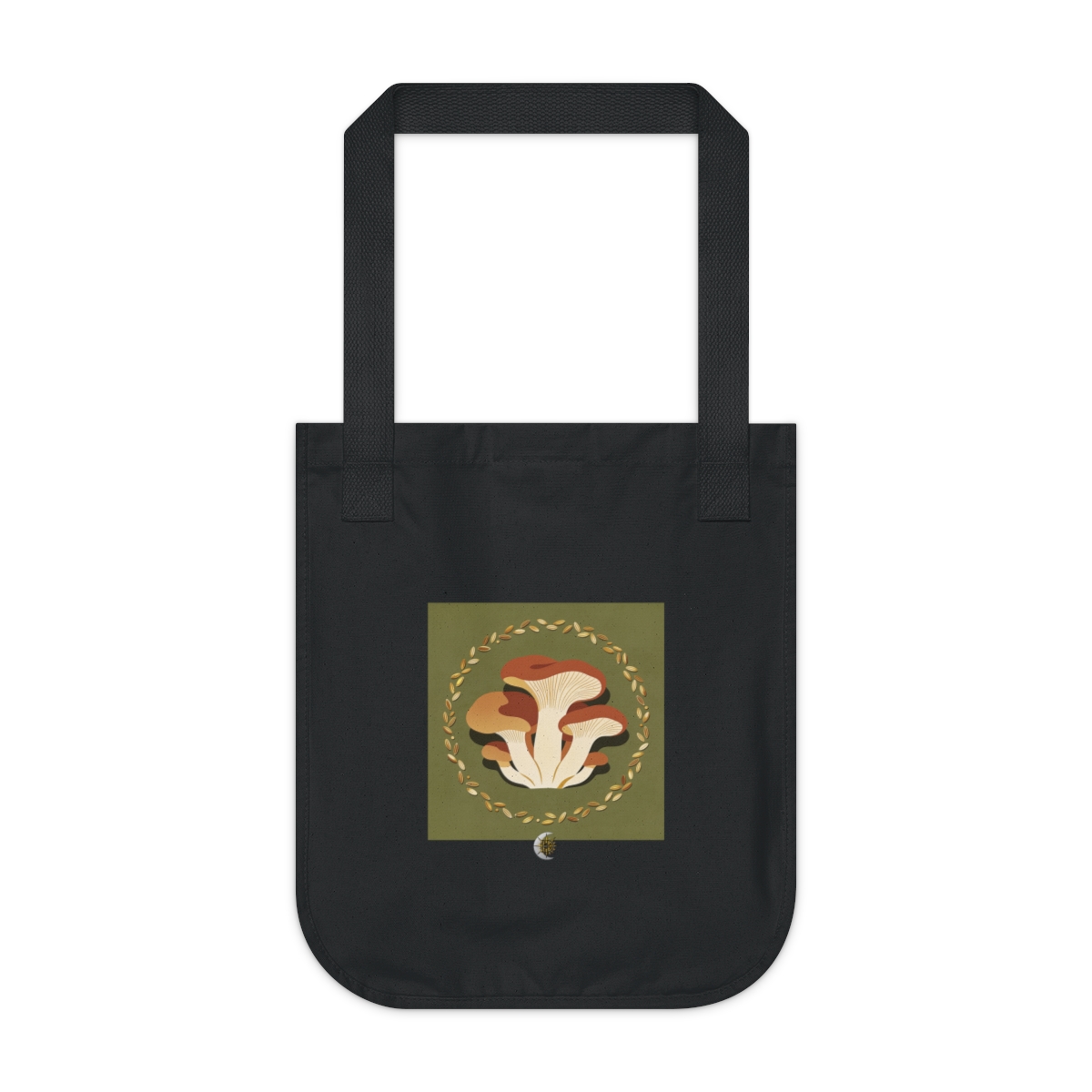 HD Oyster mushrooms surrounded by an arc of scattered seeds Organic Canvas Tote