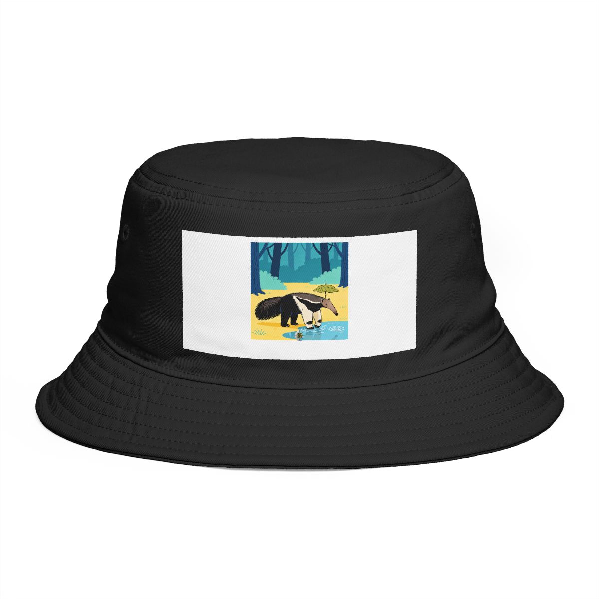HD Anteater balancing a leaf as a tiny umbrella Bucket Hat