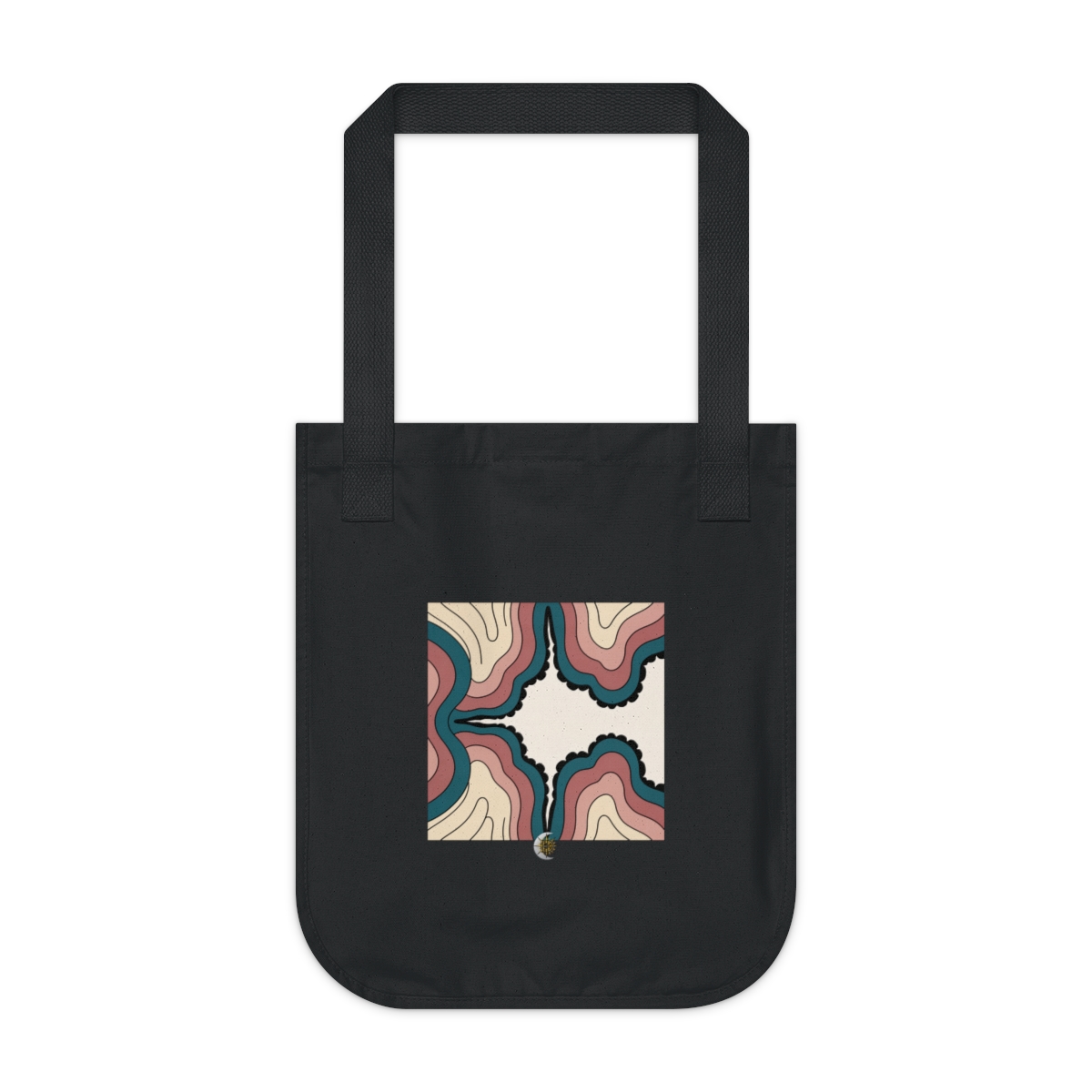 HD Wavy tree rings opening outward from an off-center quiet region Organic Canvas Tote