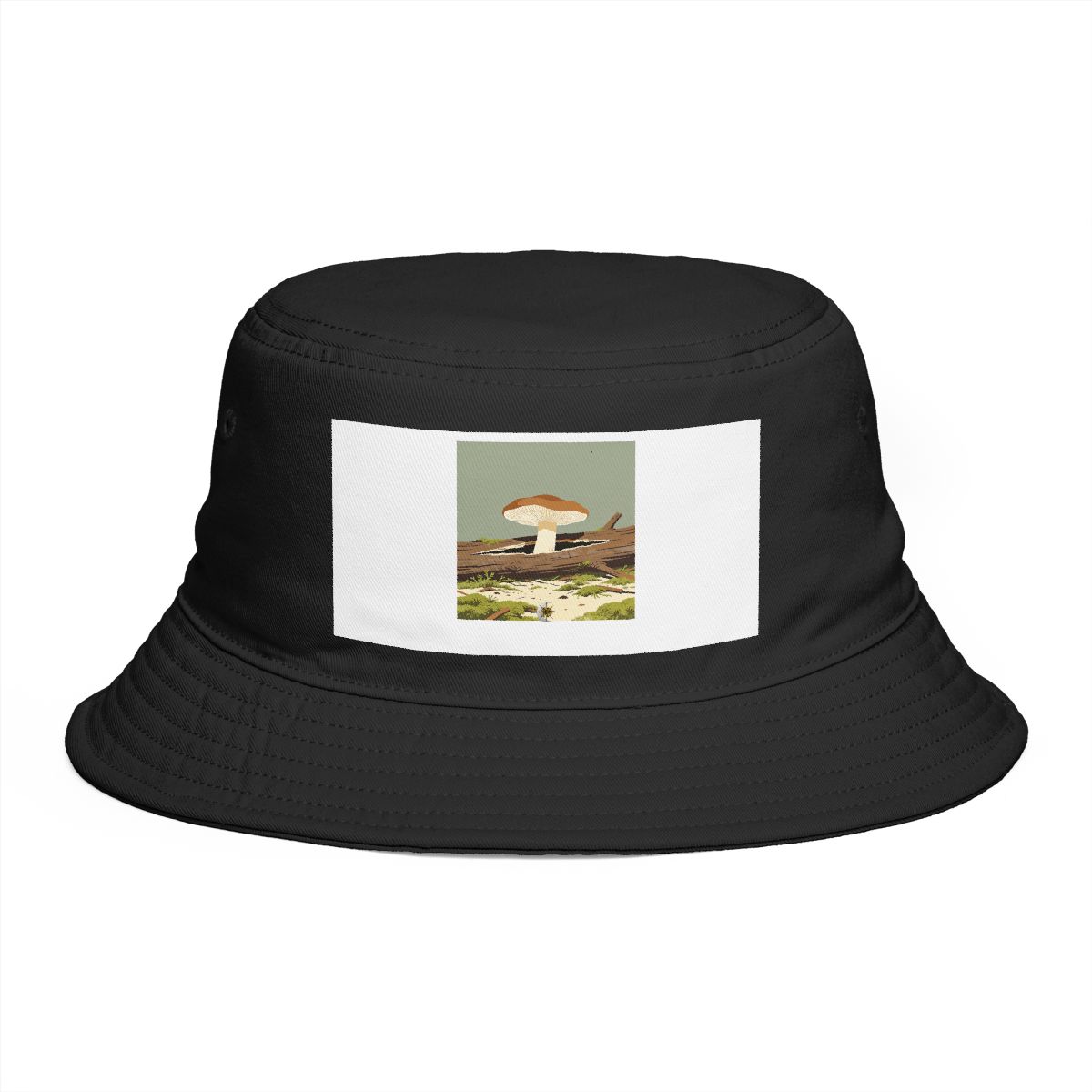 HD Bracket fungus growing through a split fallen branch Bucket Hat