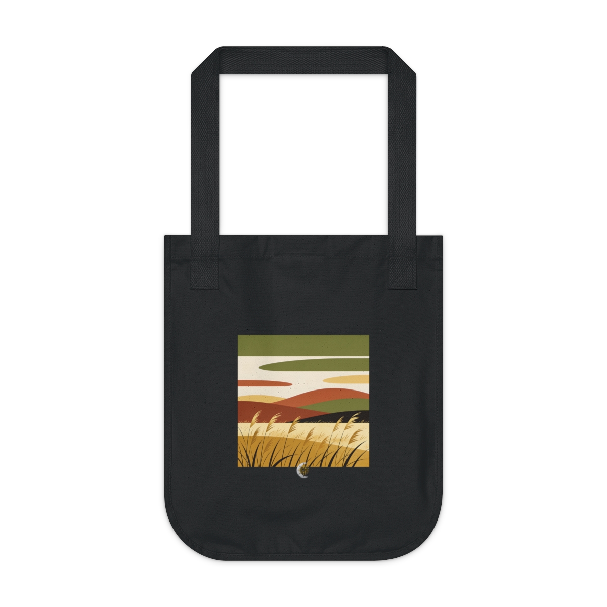 HD Windswept meadow reduced to stacked rounded color planes Organic Canvas Tote