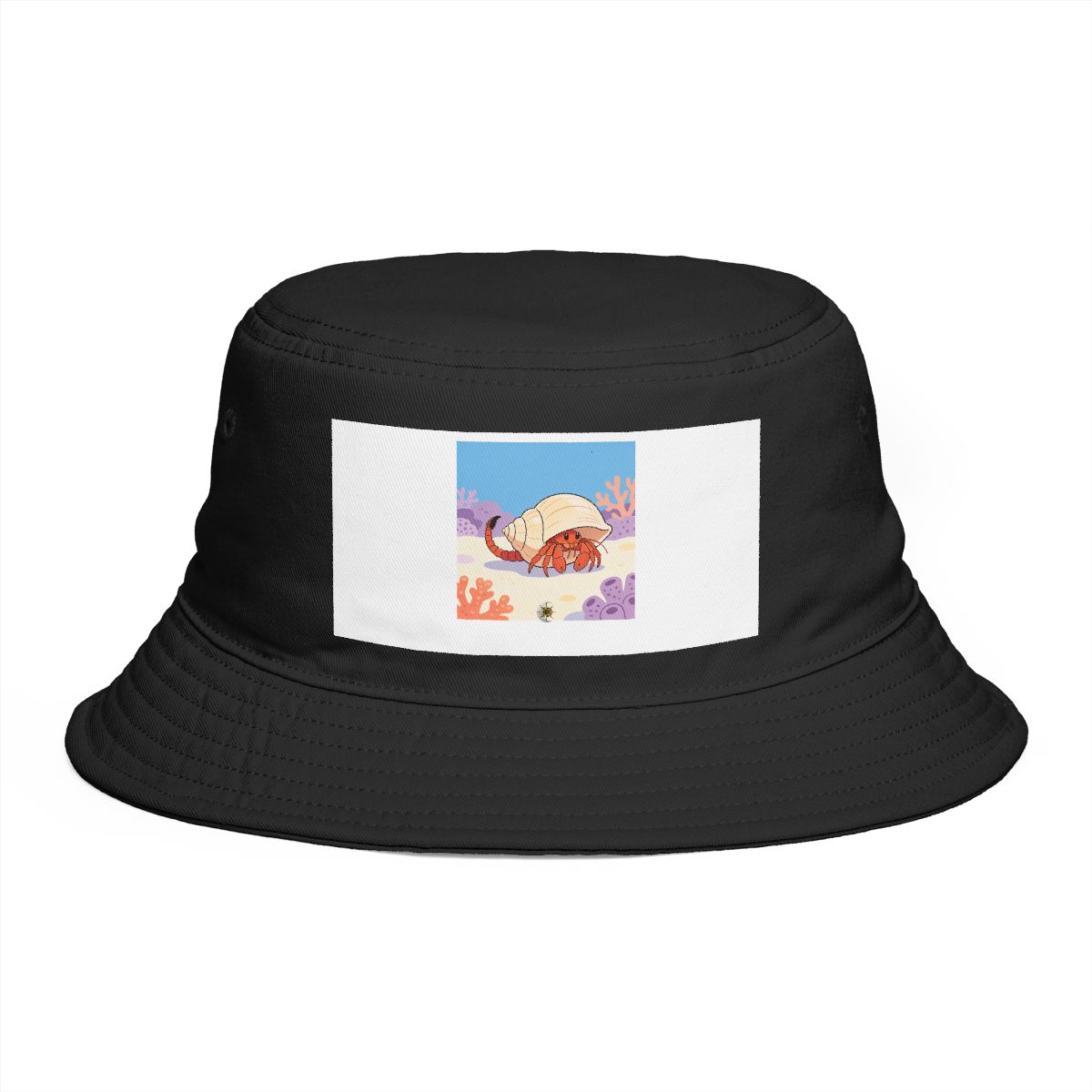 HD Hermit crab peeking from behind an oversized shell Bucket Hat