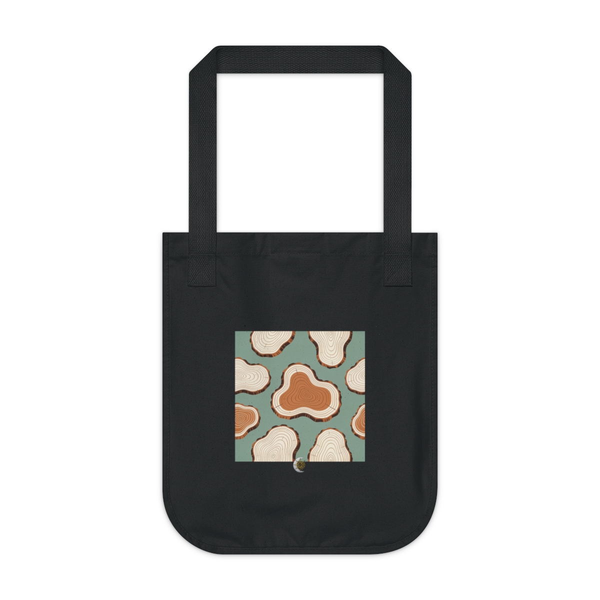 HD Wavy tree rings forming a spacious staggered repeat Organic Canvas Tote