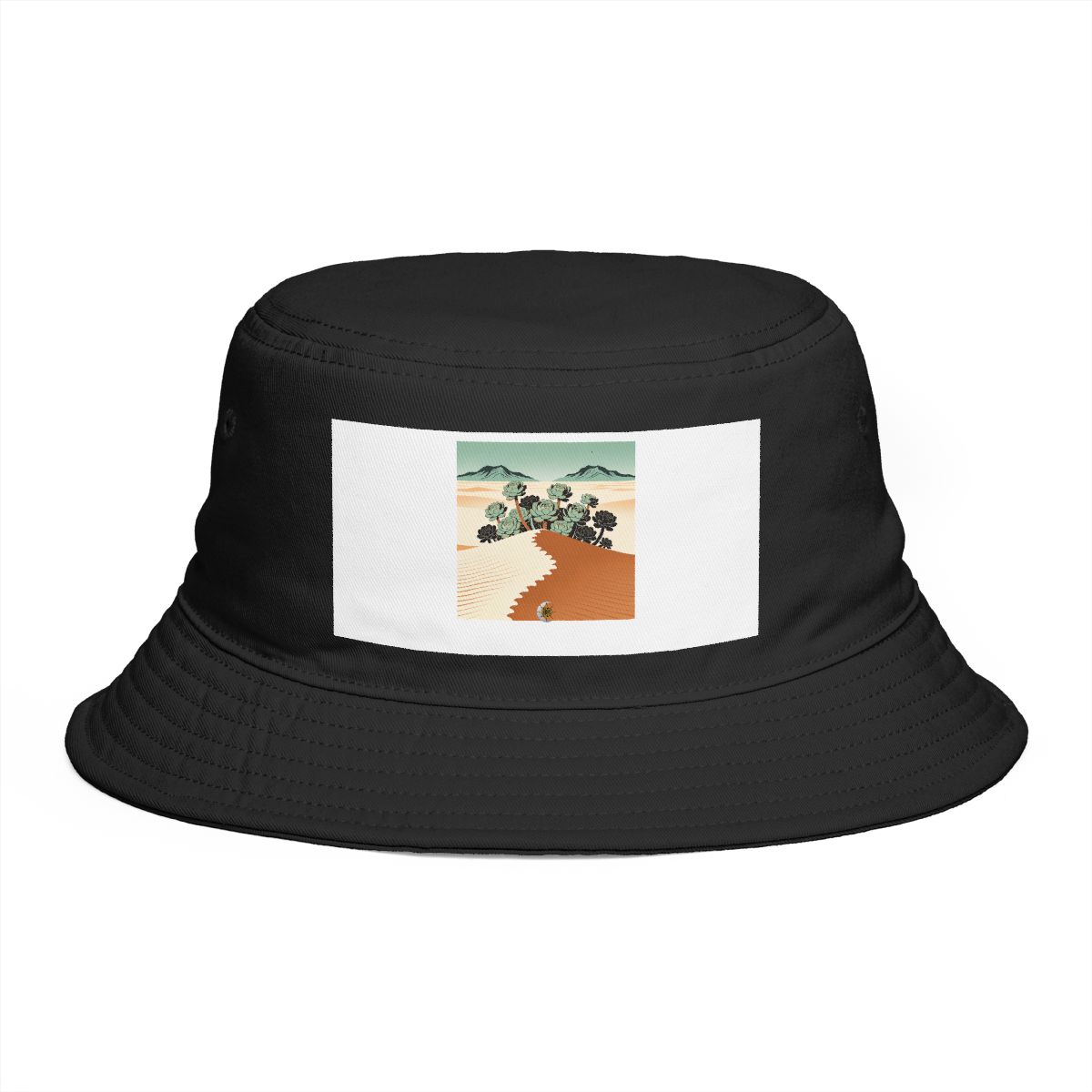 HD Living-stone succulents rising behind a scalloped dune Bucket Hat