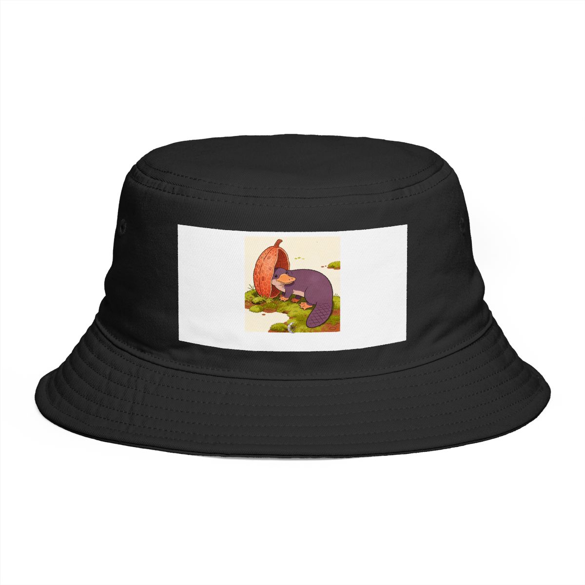 HD Platypus peeking around a giant seedpod Bucket Hat