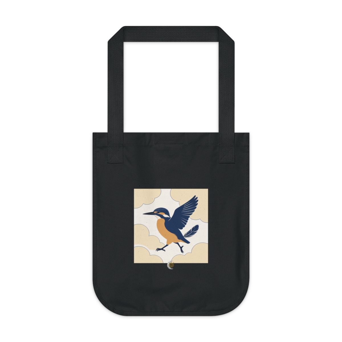 HD Kingfisher crossing the scene with one wing lifted Organic Canvas Tote