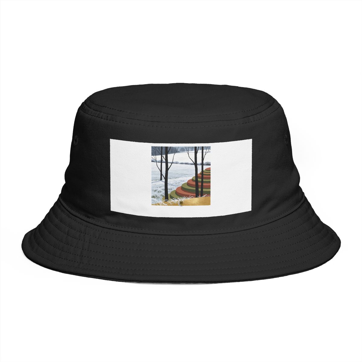 HD Frosty field reduced to stacked rounded color planes Bucket Hat