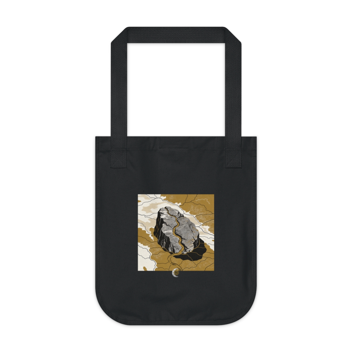 HD Granite massif crossed by a winding dry drainage Organic Canvas Tote