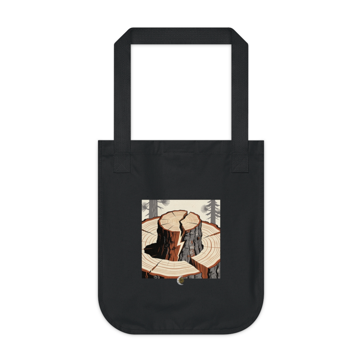 HD Lightning-split pine seen as a cropped grain and bark study Organic Canvas Tote