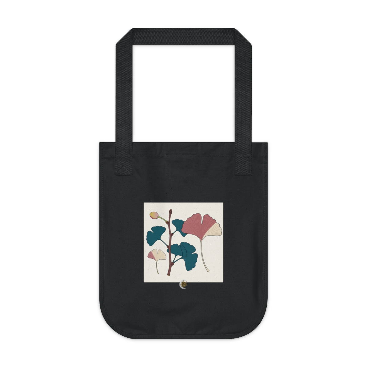 HD Ginkgo branch arranged as three distinct growth stages Organic Canvas Tote