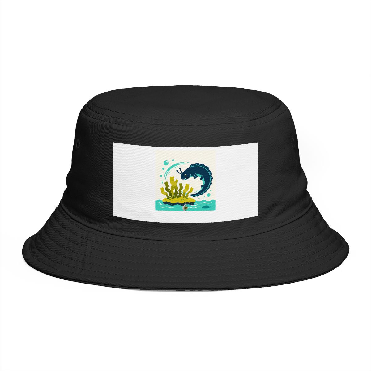 HD Sea slug circling a floating kelp island Bucket Hat