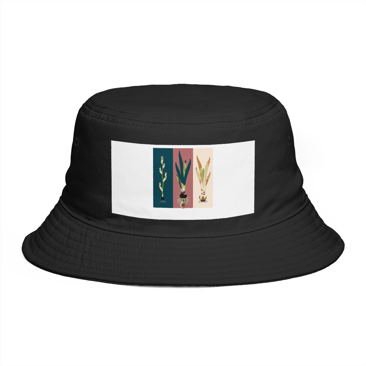 HD Iris rhizome arranged as three distinct growth stages Bucket Hat