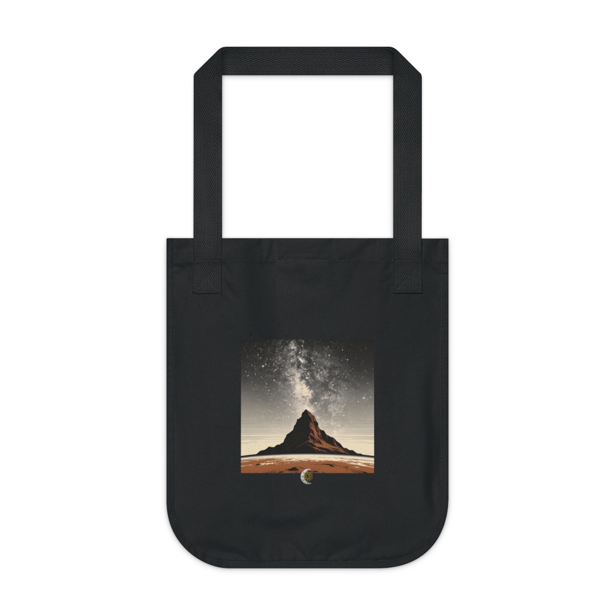 HD Dense star cluster rising above a steep mountain silhouette Organic Canvas Tote