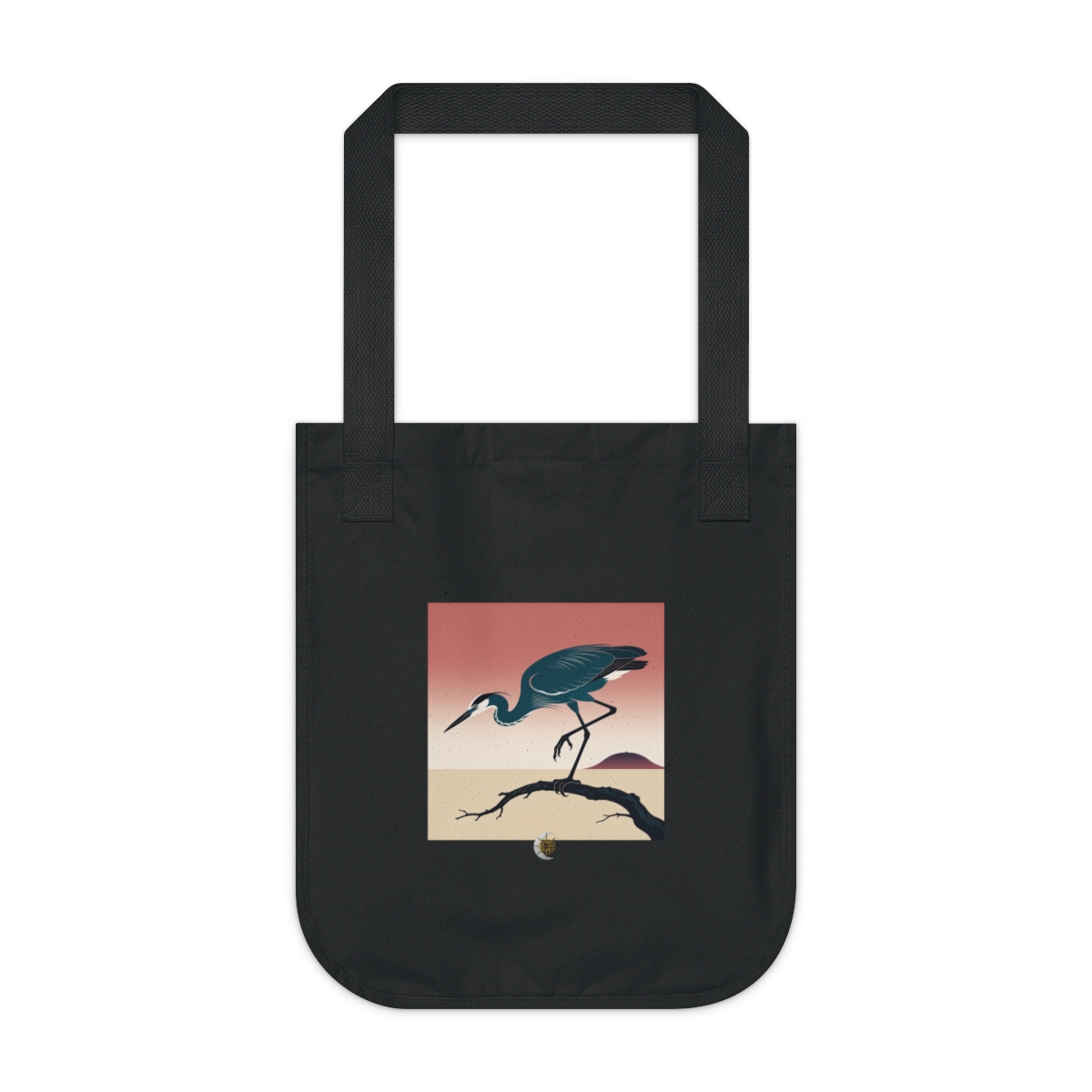 HD Coral Heron Organic Canvas Tote